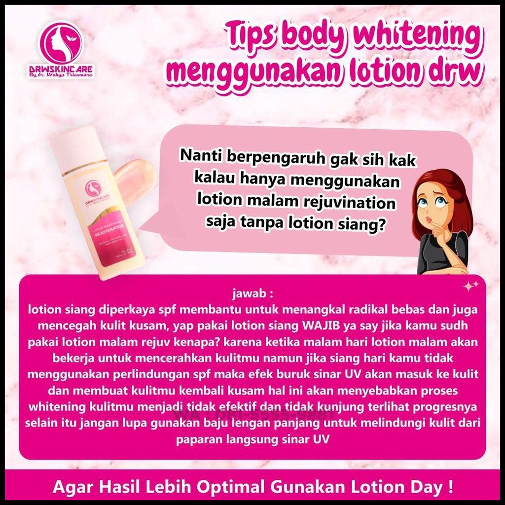 Wajib Baca Penggunaan !! Hand Body Night Lotion / Lotion Malam / Lotion Brightening & Rejuvenation Drw Skincare