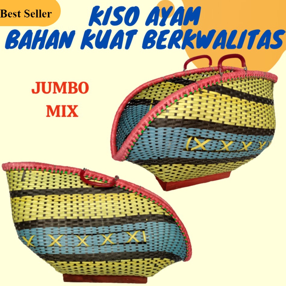 TAS KISO AYAM MIX BAMBU ROTAN PLASTIK FIBER Super Jumbo Kuat Ringan Lapang Cocok  Untuk Ayam Pelung 