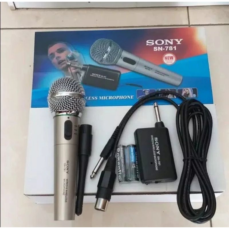 Microphone Sony 781 Mic Karaoke Mikrofon / Mic Single Wireless & Kabel