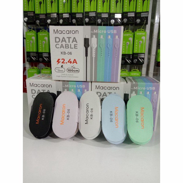 KABEL DATA KB-06 2.4A VOOC MACARON MICRO USB CABLE CHARGER KB06  cable 1 meter 100cm android