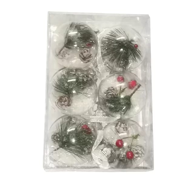 6pcs Chrismass Ball / Bola Natal Mewah Untuk Dekorasi Pohon Natal