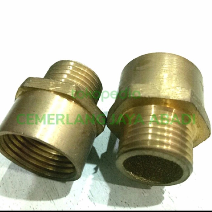 Nepel 5/8 X 1/2 . Dobel Nepel Sok Kran Drat Luar 1/2 X Drat Dalam 5/8