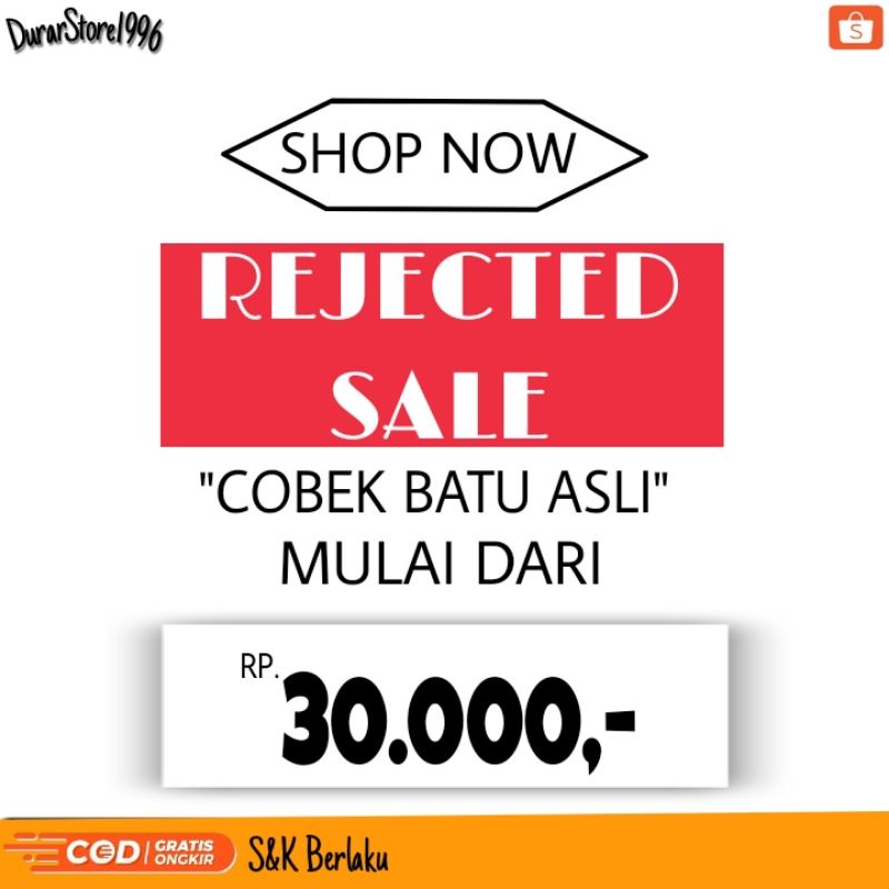 COBEK BATU ASLI  BARANG "RIJECK". FREE ULEKAN / 1 SET