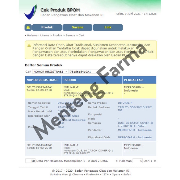 Intunal F 4 Tablet - Pereda Gejala Flu, Hidung Tersumbat, dan Bersin-bersin