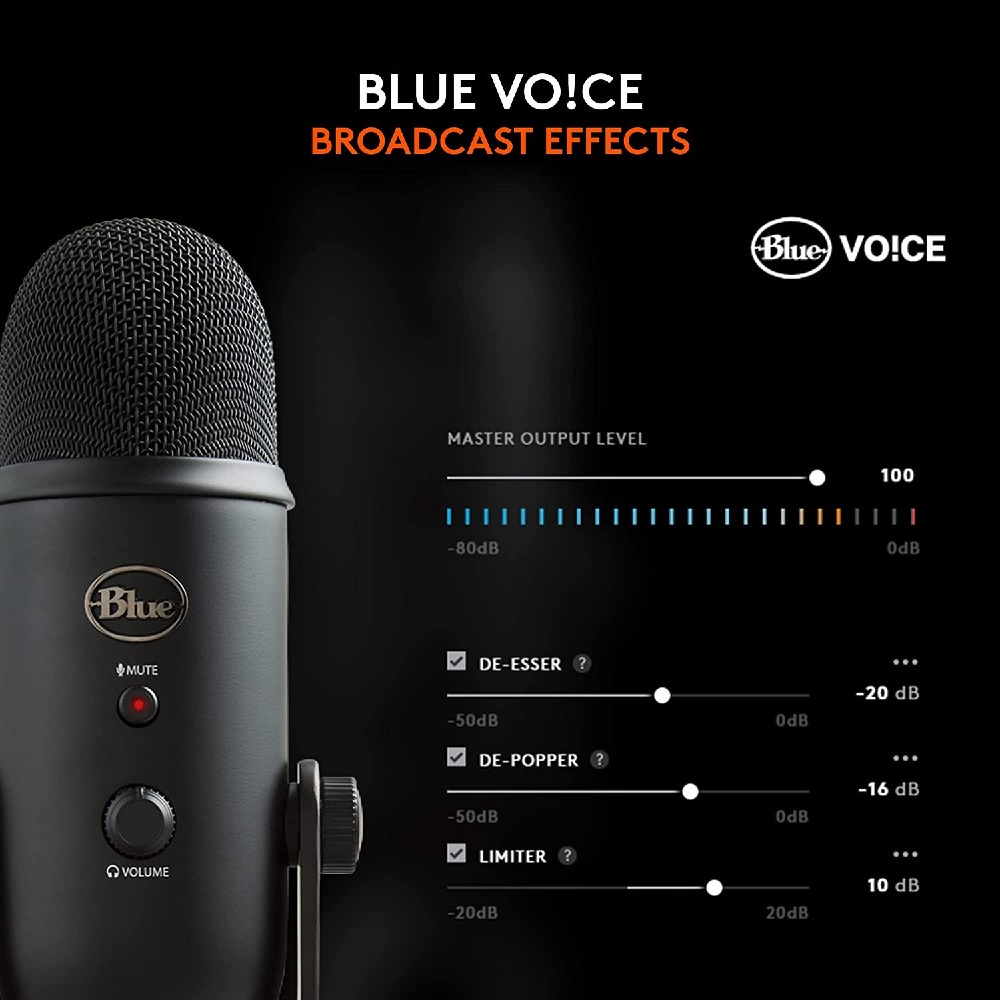 AKN88 - BLUE YETI Microphone - LOGITECH for Creations Version - Black