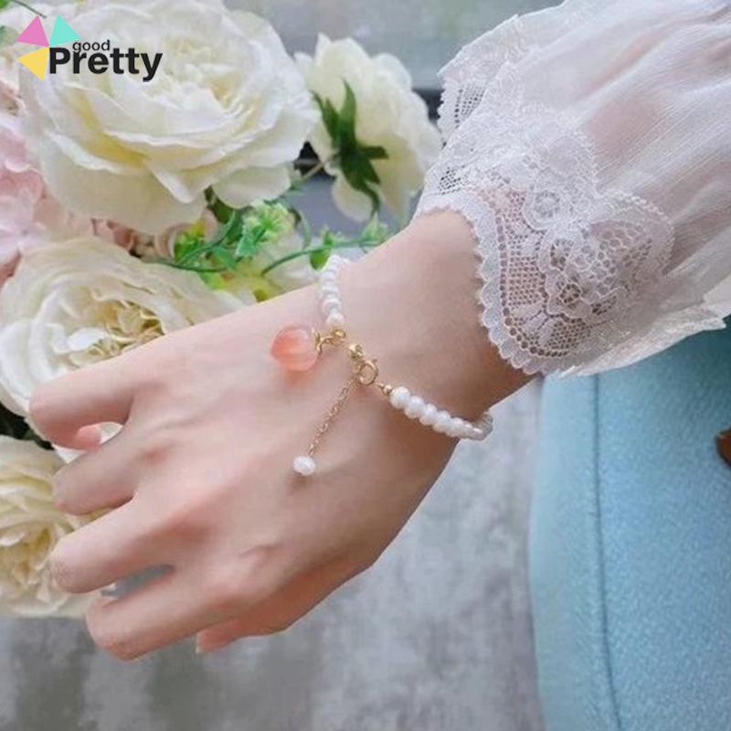 Gelang Mutiara Persik Pelajar Wanita Niche Design Sisters Couple Best Friends Gelang - PD