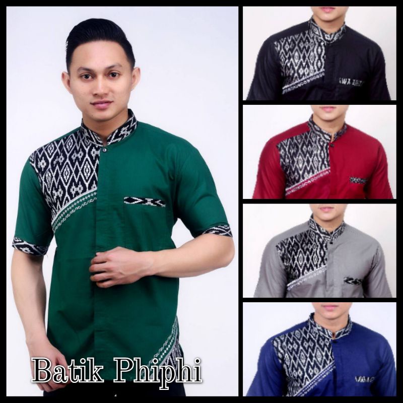 Koko Bordir Kombinasi Batik Lengan Pendek Terlaris Size M, L, XL #8 ( ORIGINAL )