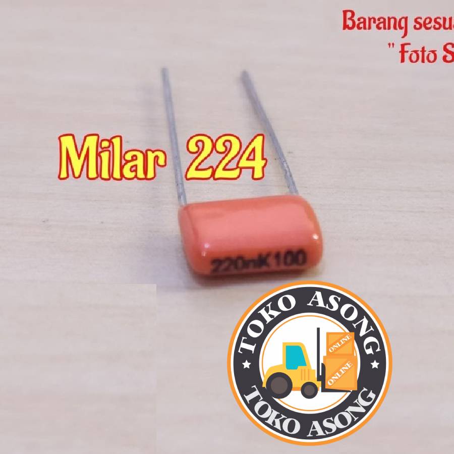Kapasitor milar 220 nf 224 Capasitor mylar 0.22 uf Capacitor 100v Kapasitor milar