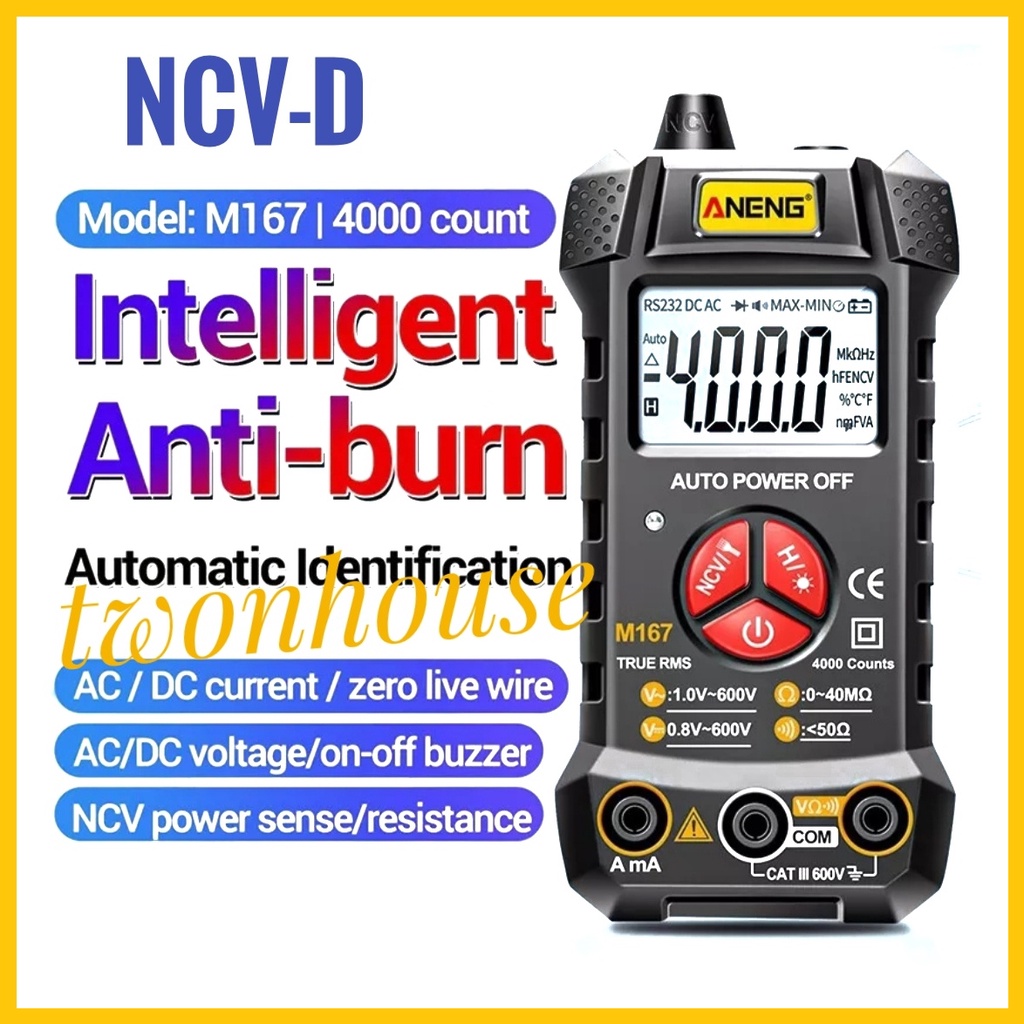 Digital Multimeter Multimetro Tester DC/AC Voltage Current Lcr Meter Pocket Professional Testers SENSING LCD FLASH BUZER ALARM SENSING LCD FLASH BUZER ALARM  ANENG Digital Multimeter Voltage Tester - AVOMETER DIGITAL SZ08 NCV NON CONTAK SENSING / MULTITES