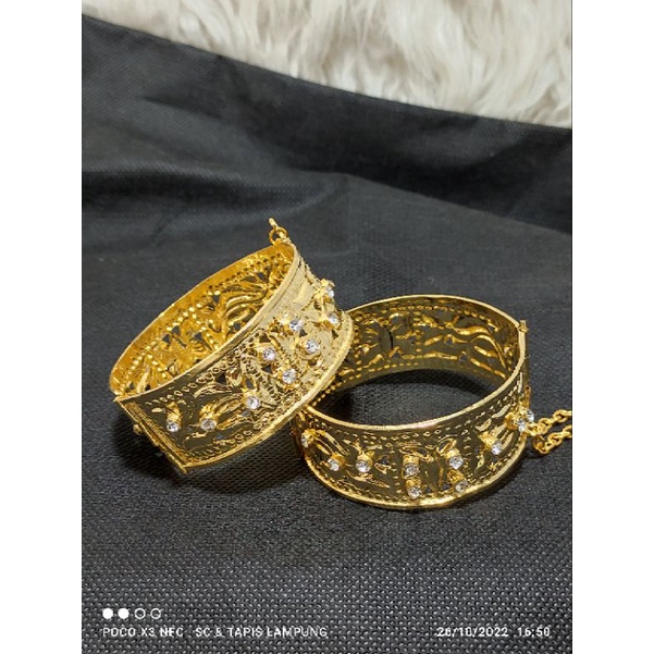 gelang adat Lampung pengantin manten gelang pipih gepeng lampung