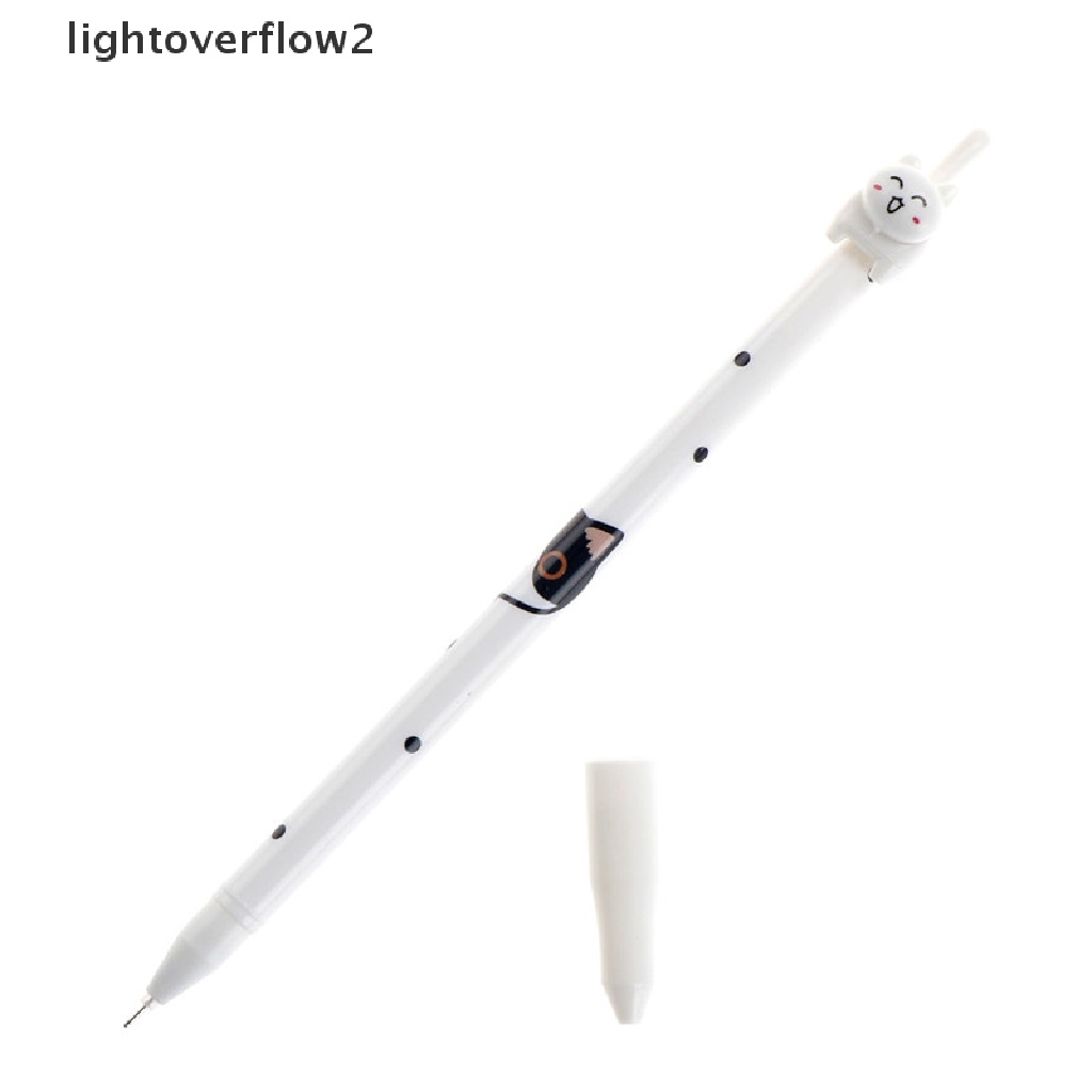 (lightoverflow2) 2pcs Pulpen Tinta Hitam Dengan Hiasan Bentuk Kucing Untuk Hadiah