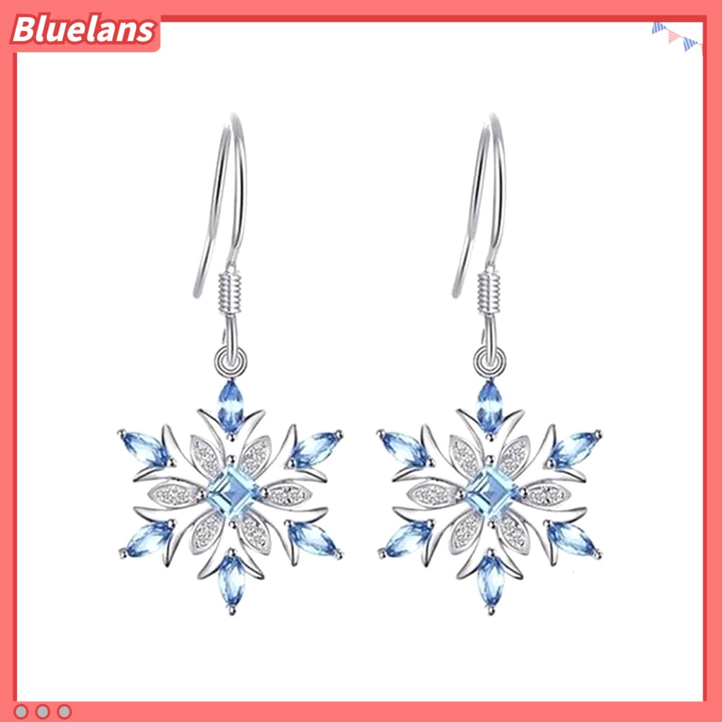 Bluelans 1 Pair Women Earrings Hook Elegant Lightweight Women Fashion Snowflake Hook Earrings