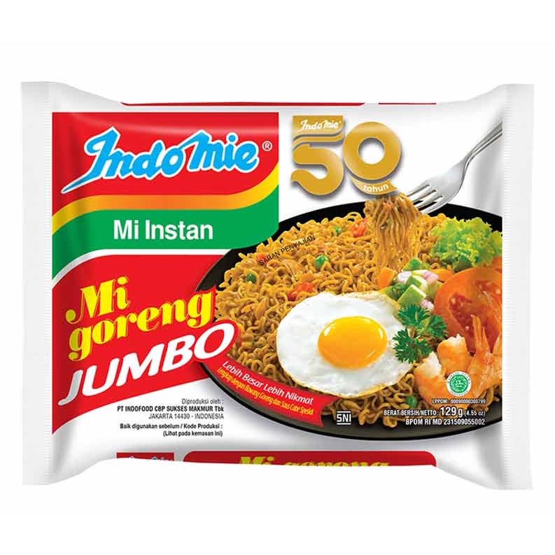 

INDOMIE MIE GORENG JUMBO SPECIAL PCK 129GR