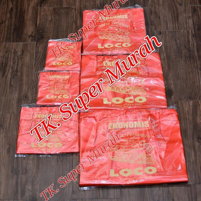 

Kantong plastik kresek merah uk. 28 merk Loco Ekonomis