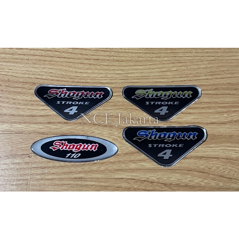 9CM X 4CM STIKER TIMBUL PANEL TAMENG DEPAN SHOGUN 110 4 STROKE