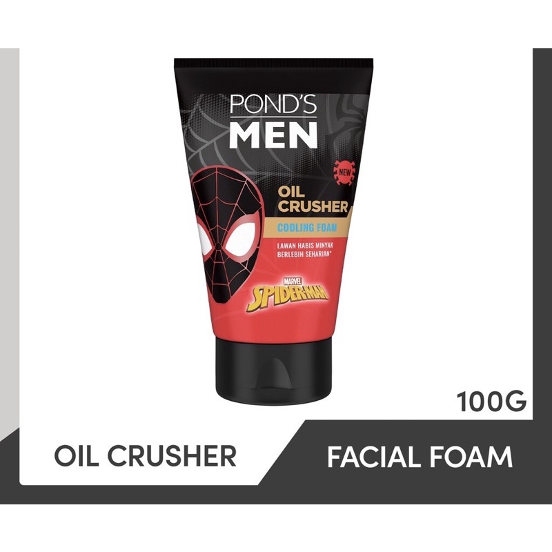 Ponds Men Oil Crusher Facial Foam Sabun Cuci Muka Pria 100G Spiderman Edition