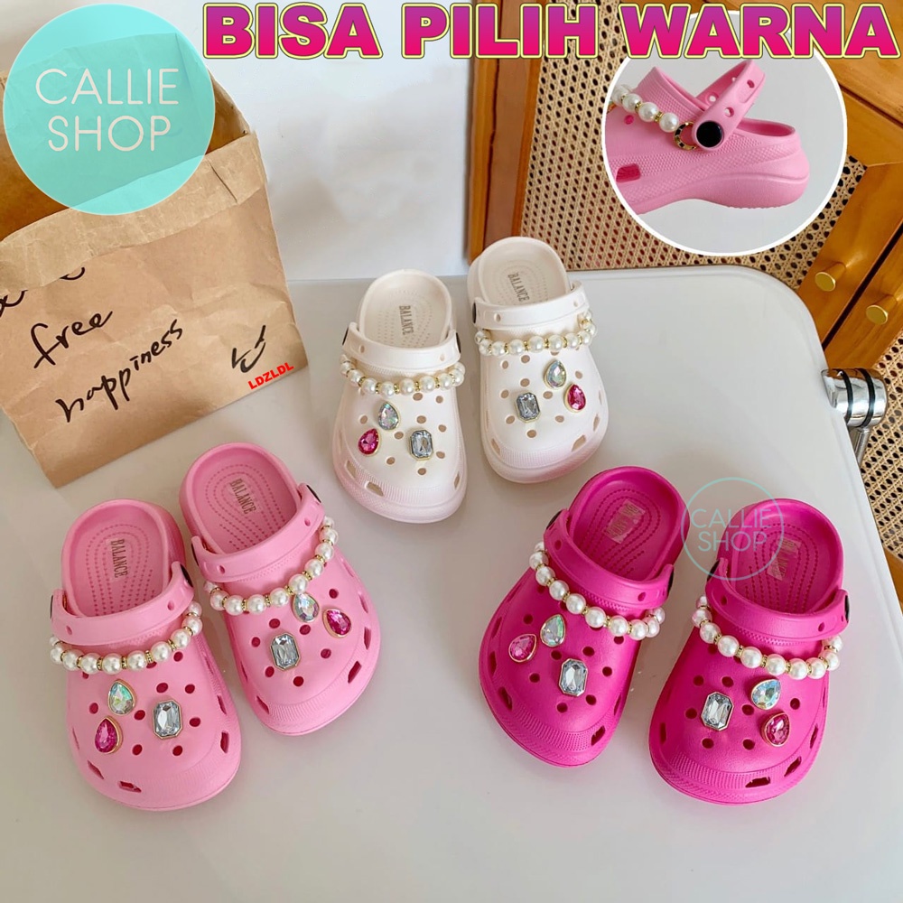 Sandal Clog Anak Jibbitz Kalung Cantik Baim Fuji Balance D55-1S D55-3S KCJBPRL KCJBBEAR