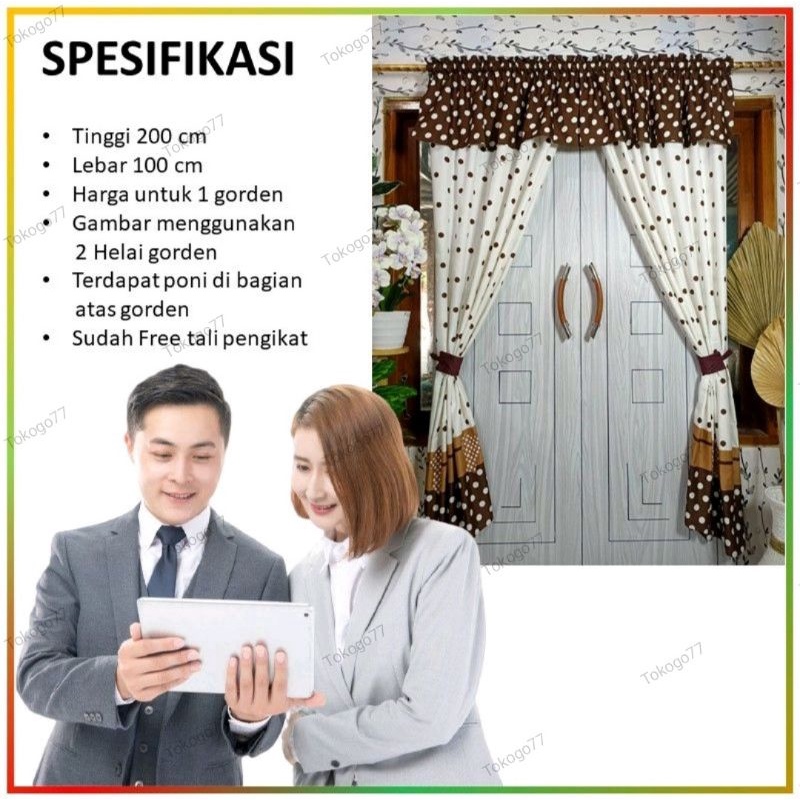 Korden Serut Pintu Aneka Motif Termurah / Tirai Belah Tengah Poni Ukur 100×200 Bisa Cod