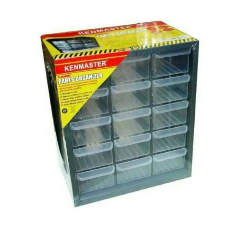 Rakko Kenmaster 15 Laci Slot Drawer Parts Organizer