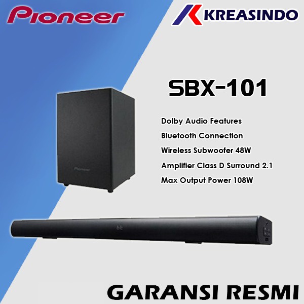 Pioneer SBX101 / SBX 101 SounBar Sound Bar Wireless Sound System  Garansi Resmi