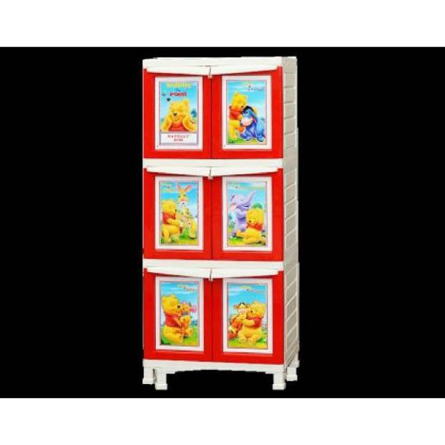 LEMARI PLASTIK 3 SUSUN LEMARI 3 SUSUN DRAWER LOKER CABINET RAK SUSUN LEMARI ANAK RAK PLASTIK