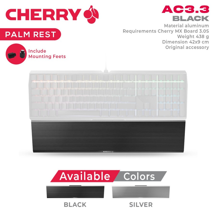 Palm rest cherry for keyboard mx board 3.0S with mounting feets ac3.3 ac 3.3 - Palmrest wrist