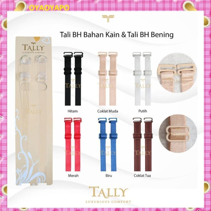 PROMO TALI BRA BH TALLY TRANSPARAN BENING WARNA HITAM SILICON PLASTIK - Putih