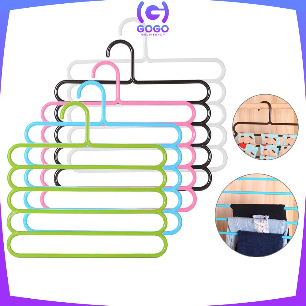 GOGO-C125 C126 C159 Magic Hanger Baju 9 Lubang / Hanger Pakaian 5in1 Gantungan Baju / Handuk Plastik