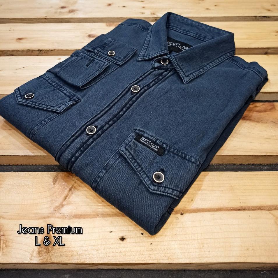 Siap Kirim Produk unggulan kemeja jeans pria lengan panjang kemeja Levis lengan panjang Baju kemeja 