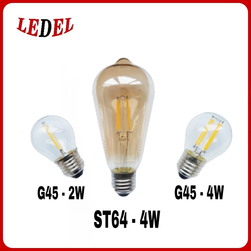 Lampu Cafe / LED bulb lampu edison 2W 4W / lampu filaments vintage Bohlam tipe G45 ST64 4watt 2watt cahaya kuning