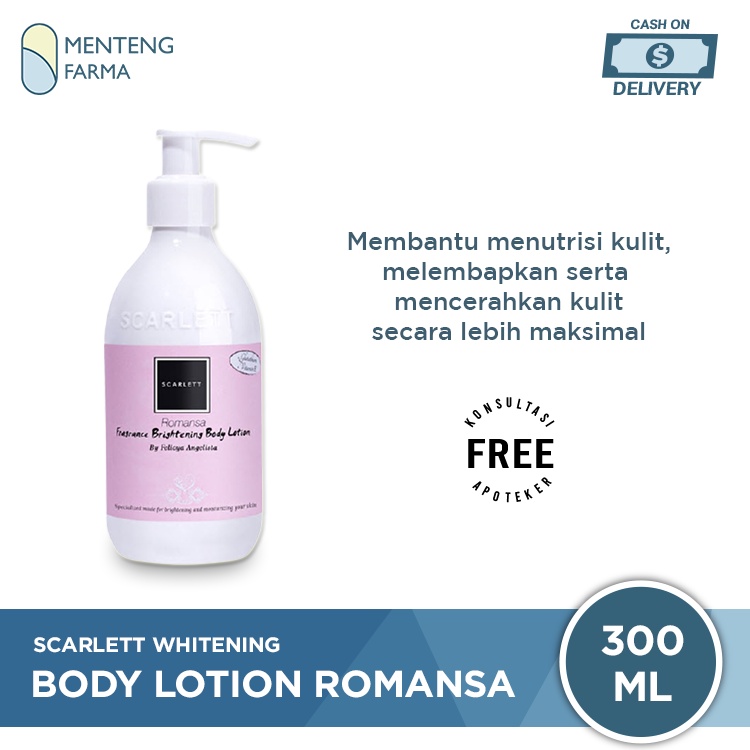 Scarlett Whitening Body Lotion Romansa 300 ML - Mencerahkan dan Melembapkan Kulit