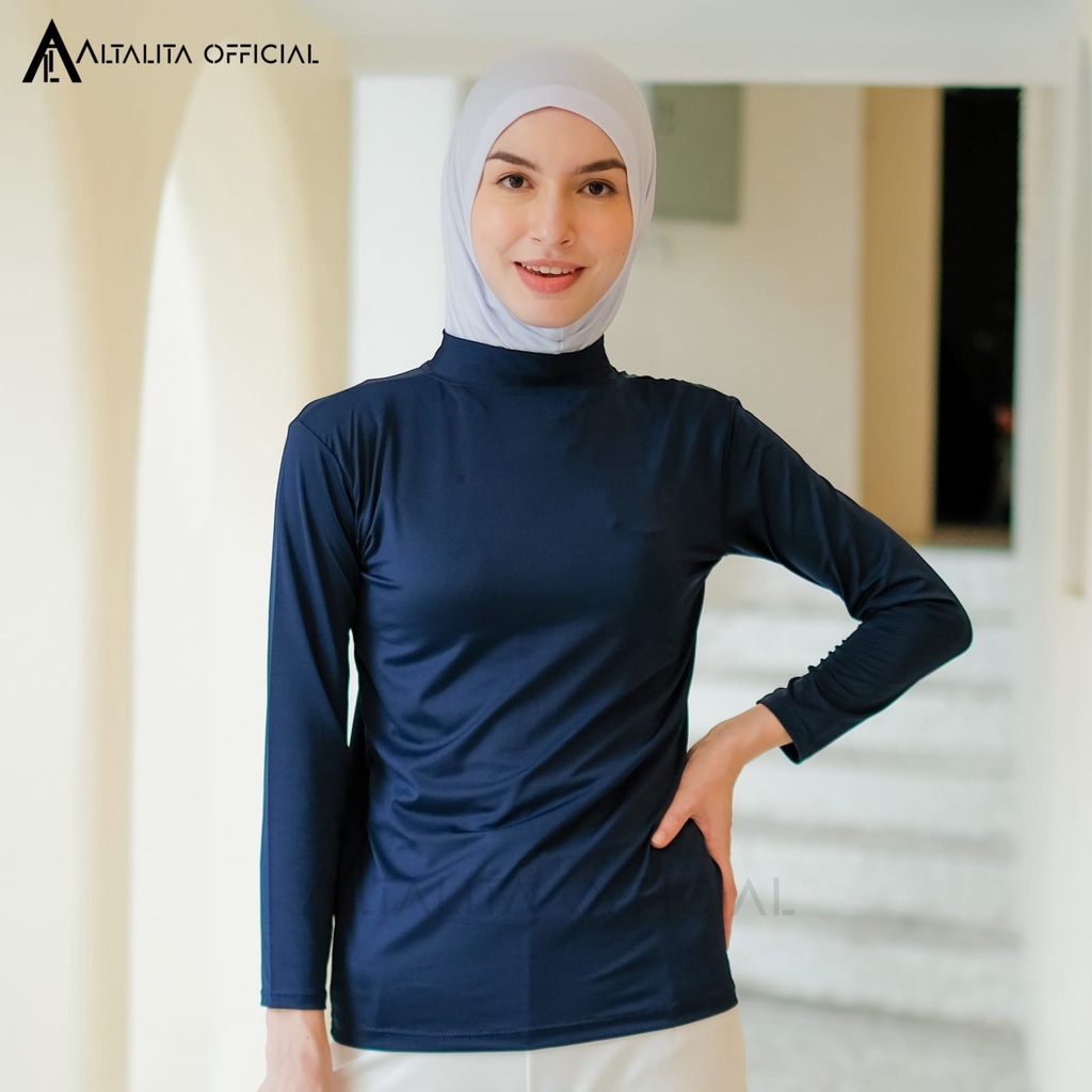 Altalita - Mangset Baju Wanita Lengan Panjang Bahan Jersey Adem Tebal Premium | Inner Baju Basic Polos Turtle Neck | Baju Dalaman Manset Wanita Tangan Panjang Bahan Kaos Jumbo