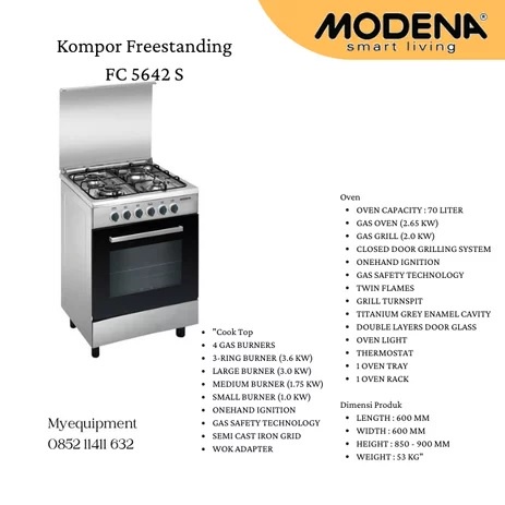 MODENA Freestanding Cooker - FC 5642 S / kompor resto