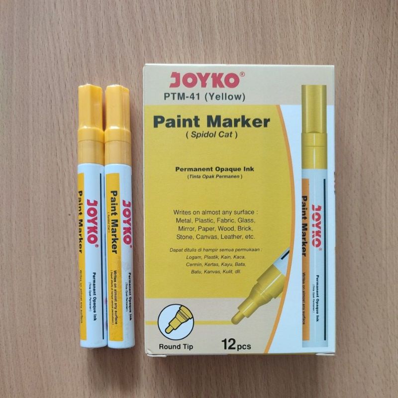 

Spidol Cat Permanet Kuning Joyko PTM-41 YELLOW Paint Marker Color