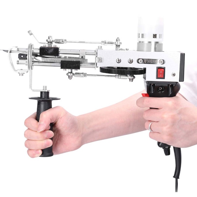 Alat Jahit Karpet Electric Carpet Tufting Weaving Flocking Gun Cut Pile - TD-01 - Silver