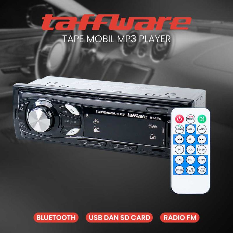 Head Unit Tape Audio Mobil MP3 Player Bluetooth Wireless Receiver FM radio remote 12V - MP3-S211L