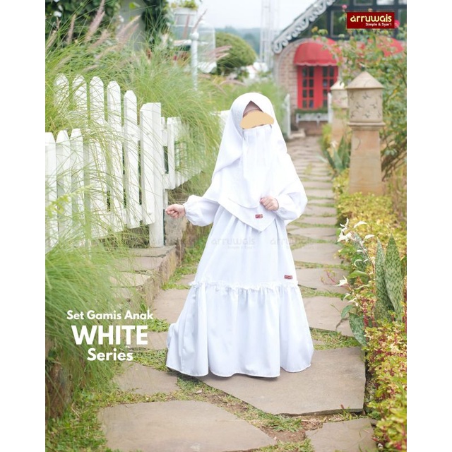 Gamis Putih Anak & Remaja Arruwais