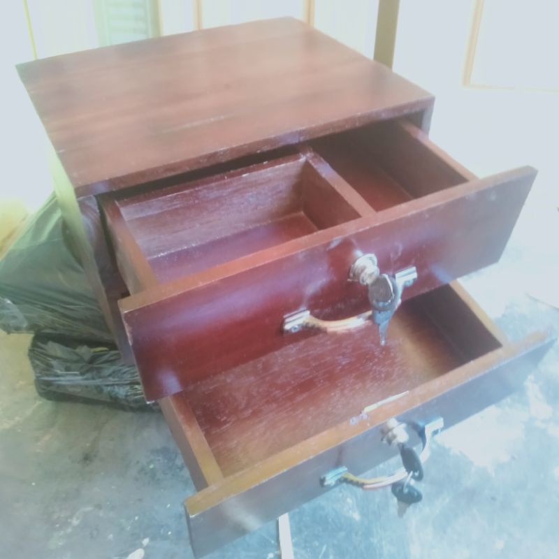 laci uang mini susun 2 skat dan polos dari kayu jati