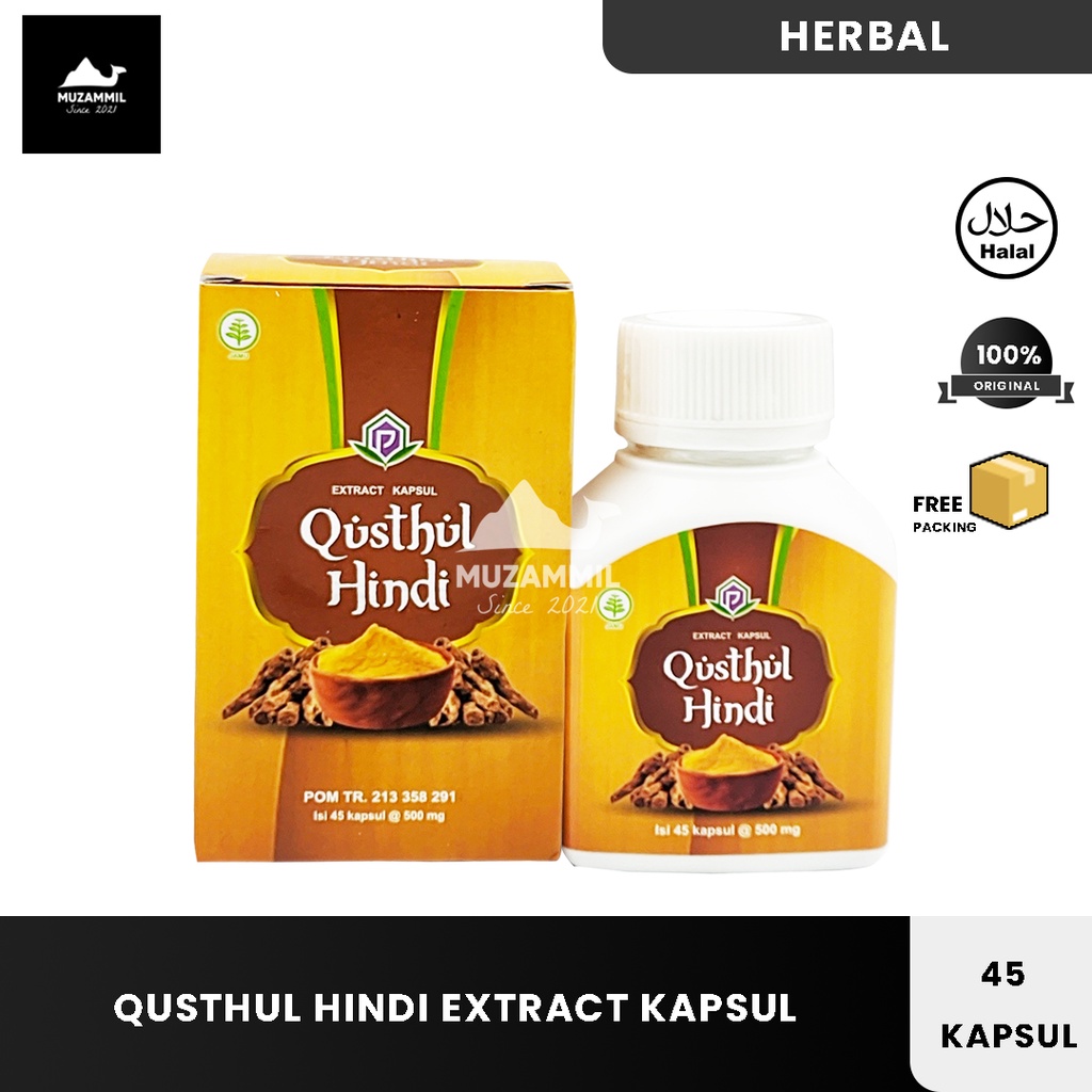 Bubuk Qusthul Hindi Extract 45 Kapsul Qist Al Hindy Bahri Qustul Hindi Kustul Hindi Herbal 100% Alam
