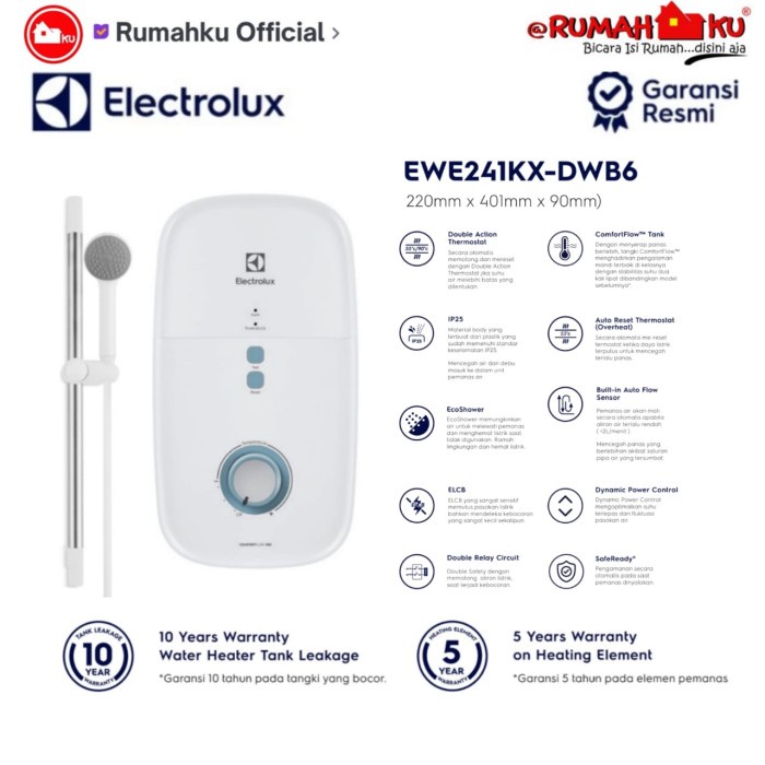 Water Heater Water Heater Instant Electrolux Ewe 241Kx-Dwb6