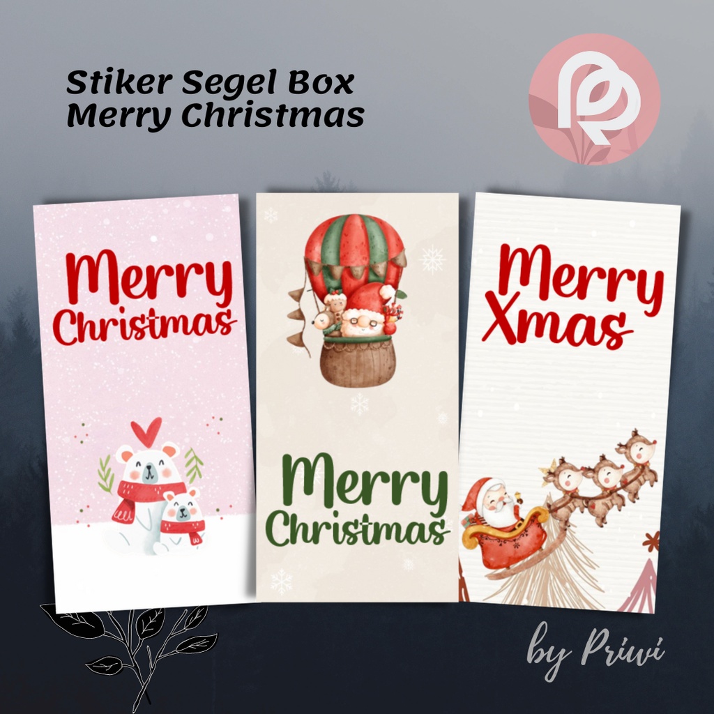 

STIKER SEGEL BOX SEAL BOX PACKAGING MAKANAN NATAL MERRY CHRISTMAS HAMPERS OLSHOP CUSTOM