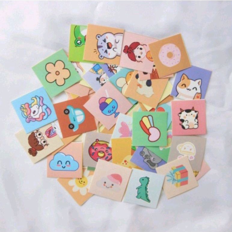 

sticker petang dan bulat per/pc tema karton