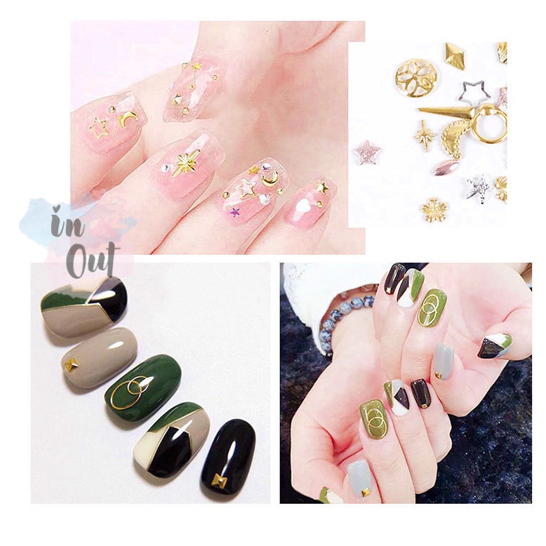 Nail Accesories Hiasan Kuku Gold Metal SIlver Rose Gold Nail Charm / Aksesoris kuku Nail Whell Nail Charm / hiasan dekorasi kuku / Nail Art Manicure Pedicure Wheel Colourful DIY KU042