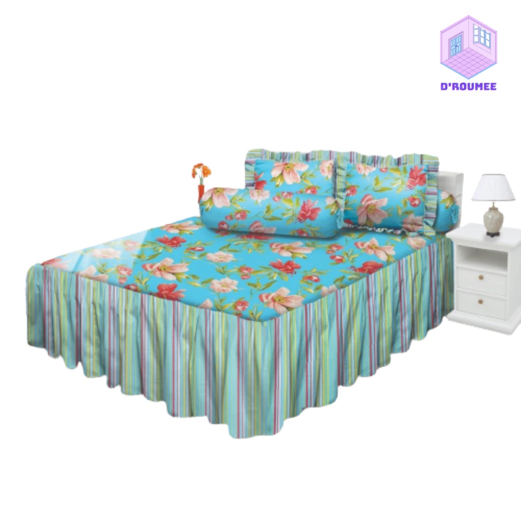 Sprei Rumbai All New My Love Kalia Ukuran 160x200 Queen & 180x200 King Tinggi 30 Sprey Flower Seprei