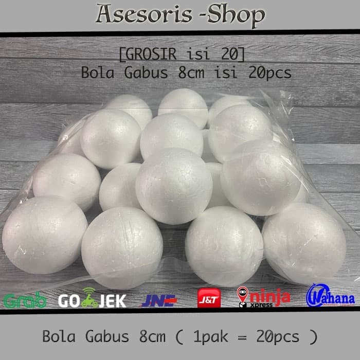 

Nikmati Bola Gabus Styrofoam Ukuran 8Cm Isi 20Pcs Terbatas