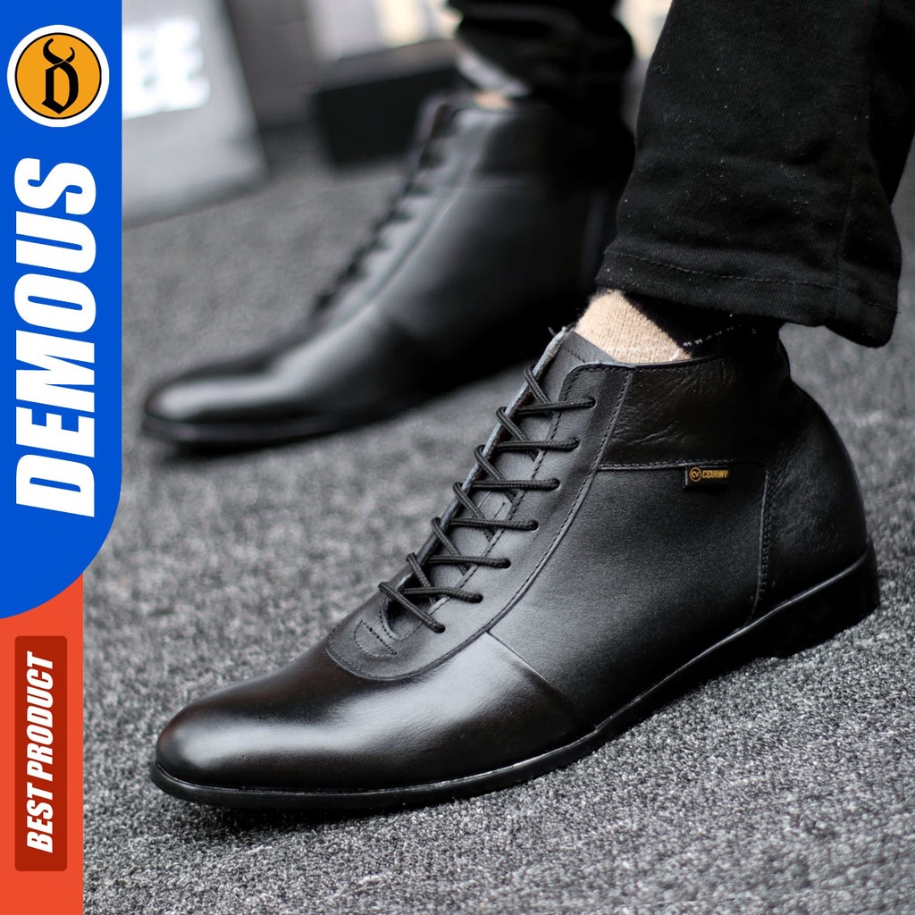 DEMOUS Max - Sepatu Boots Pantofel Formal Kulit Asli Kerja Pria