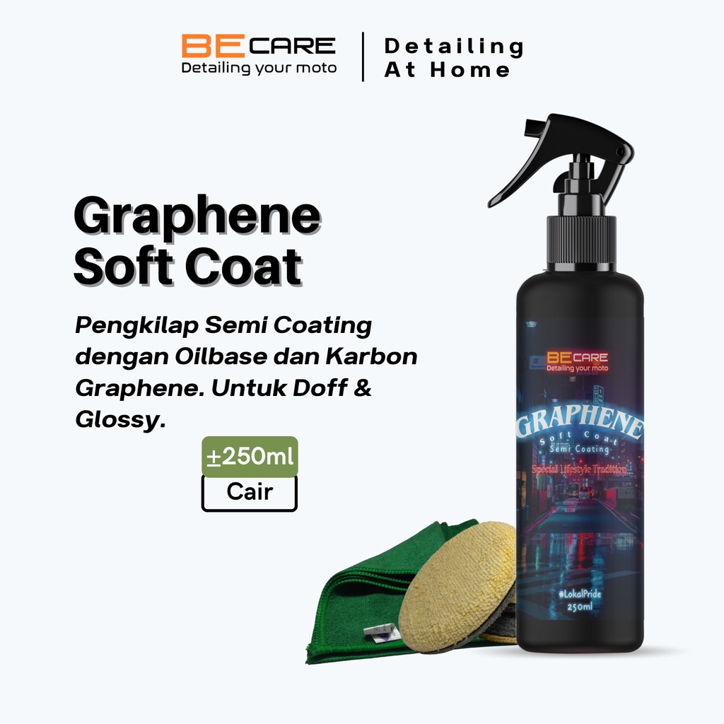 Graphene Soft Coat - BeCare Detailing - Pengkilap Pengkilat Body Motor Doff Glossy