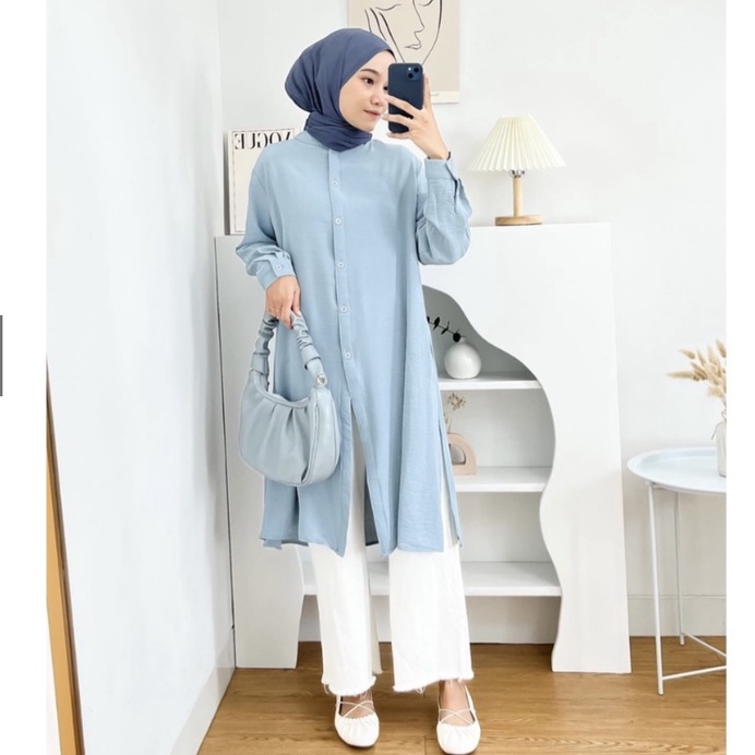 BAJU ATASAN WANITA TERBARU / TUNIK ATASAN WANITA CRINKLE / ATASAN  WANITA CRINCLE / LONG TUNIK CRINKEL / ATASAN WANITA MUSLIMAH / LONG TUNIK WANITA