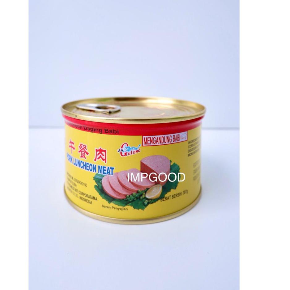 

CSXx4X8--GULONG HAM MALING / DAGING BABI KALENG GULONG / PORK LUNCHEON MEAT GULONG 397GRAM exp 2024