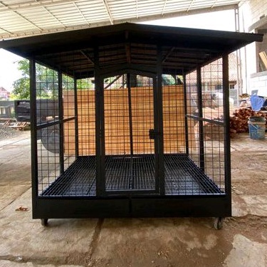 kandang anjing outdoor rumah hewan kucing kelinci bahan besi kuat kokoh tempered kaca